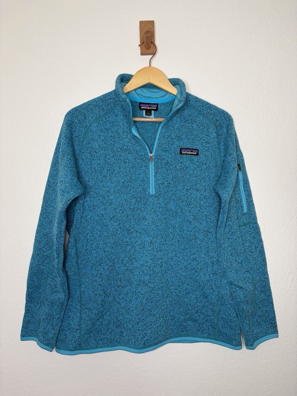 Patagonia Women's Better Sweater 1/4th Zip Fleece in Blue Size Large Athleisure
